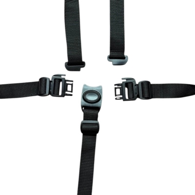 Szelki do wózka JUNAMA V2 czarne | przelotka owal wciskana